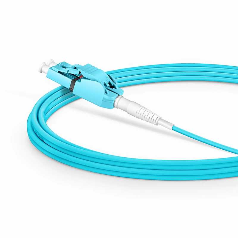 SFPS 3m (10ft) Fiber Patch Cable, 2 Fibers, LC UPC Duplex to LC UPC Duplex Switchable Clip Uniboot, Multimode (OM3), Riser (OFNR), 2.0mm, Aqua SFPS