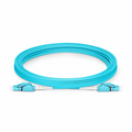 SFPS 5m (16ft) Fiber Patch Cable, 2 Fibers, LC UPC Duplex to LC UPC Duplex Switchable Clip Uniboot, Multimode (OM3), Riser (OFNR), 2.0mm, Aqua SFPS