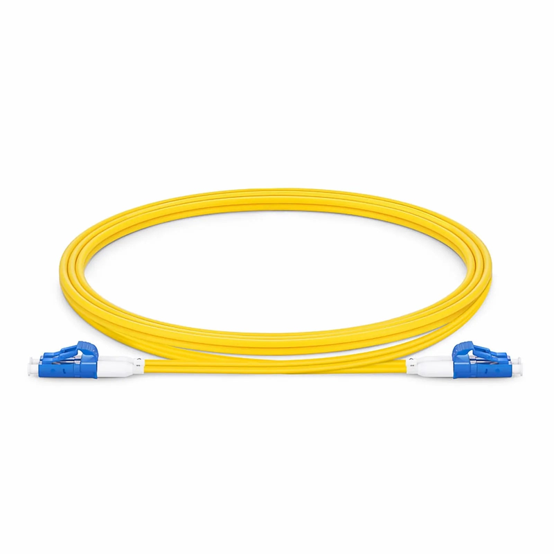 SFPS 1m (3ft) Fiber Patch Cable, 2 Fibers, Short Boot, LC UPC Duplex to LC UPC Duplex, Single Mode (OS2), Riser (OFNR), 2.0mm, Tight-Buffered, Yellow SFPS