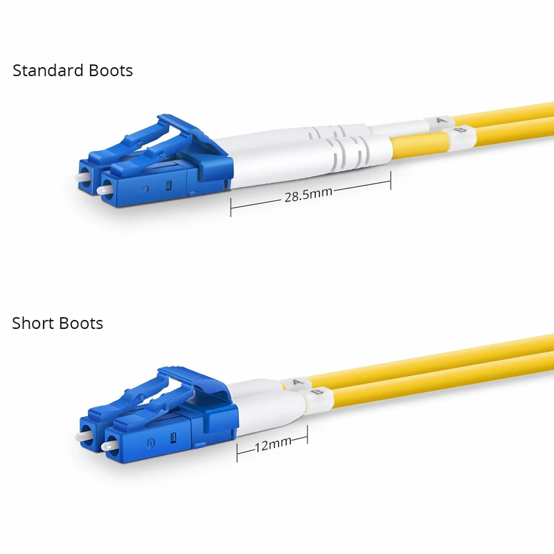 SFPS 1m (3ft) Fiber Patch Cable, 2 Fibers, Short Boot, LC UPC Duplex to LC UPC Duplex, Single Mode (OS2), Riser (OFNR), 2.0mm, Tight-Buffered, Yellow SFPS