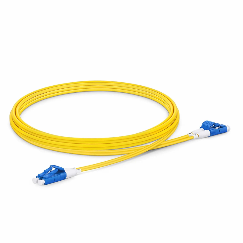 SFPS 2m (7ft) Fiber Patch Cable, 2 Fibers, Short Boot, LC UPC Duplex to LC UPC Duplex, Single Mode (OS2), Riser (OFNR), 2.0mm, Tight-Buffered, Yellow SFPS