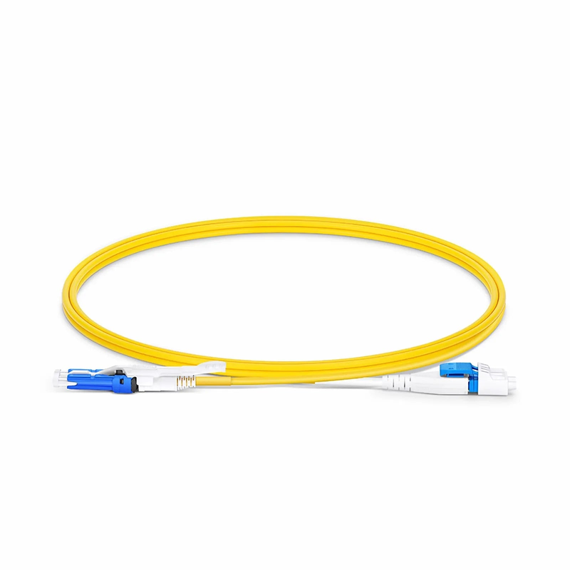 SFPS 1m (3ft) Fiber Patch Cable, 2 Fibers, CSA UPC Duplex to LC UPC Duplex Flat Clip Uniboot, Single Mode (OS2), Riser (OFNR), 2.0mm, Yellow, for 200/400G Network Connection SFPS