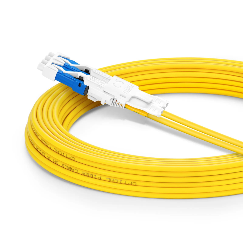 SFPS 5m (16ft) Fiber Patch Cable, 4 Fibers, 2 x CSA UPC Duplex to 2 x LC UPC Duplex Flat Clip Uniboot, Single Mode (OS2), Riser (OFNR), 2.0mm, Yellow, for 200/400/800G Network Connection SFPS