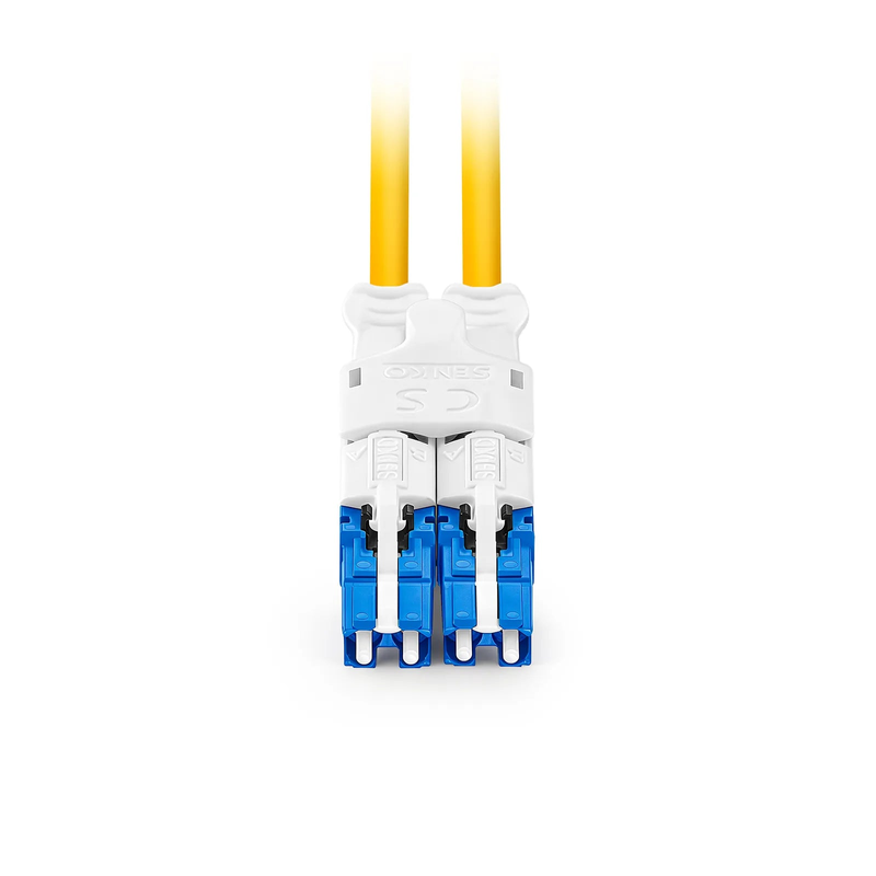 SFPS 3m (10ft) Fiber Patch Cable, 4 Fibers, 2 x CSA UPC Duplex to 2 x LC UPC Duplex Flat Clip Uniboot, Single Mode (OS2), Riser (OFNR), 2.0mm, Yellow, for 200/400/800G Network Connection SFPS