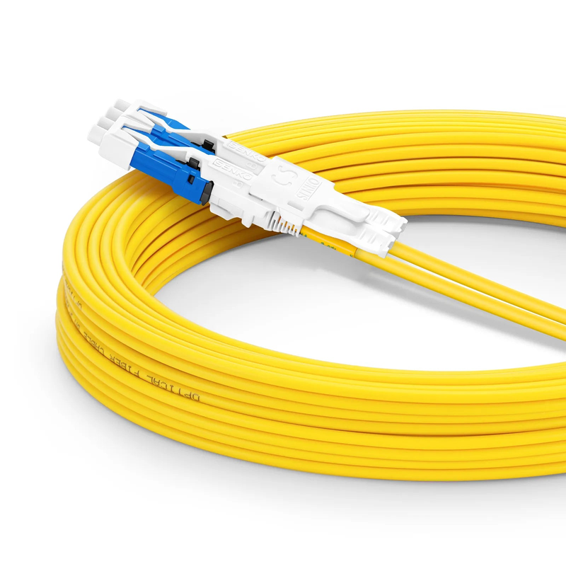 SFPS 10m (33ft) Fiber Patch Cable, 4 Fibers, 2 x CSA UPC Duplex to 2 x LC UPC Duplex Flat Clip Uniboot, Single Mode (OS2), Riser (OFNR), 2.0mm, Yellow, for 200/400/800G Network Connection SFPS