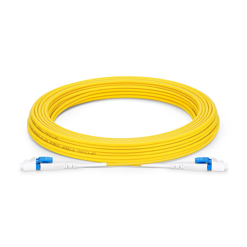 SFPS 10m (33ft) Fiber Patch Cable, 2 Fibers, LC UPC Duplex to LC UPC Duplex Flat Clip Uniboot, Single Mode (OS2), LSZH, 2.0mm,Yellow SFPS