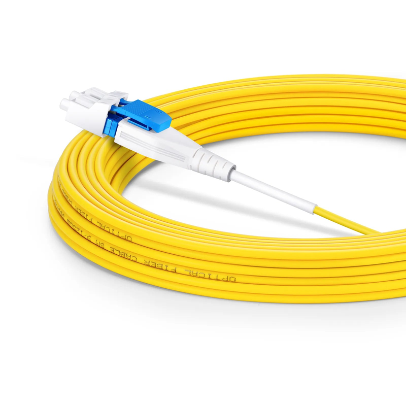 SFPS 10m (33ft) Fiber Patch Cable, 2 Fibers, LC UPC Duplex to LC UPC Duplex Flat Clip Uniboot, Single Mode (OS2), LSZH, 2.0mm,Yellow SFPS