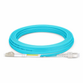 SFPS 5m (16ft) Fiber Patch Cable, 2 Fibers, LC UPC Duplex to SC UPC Duplex, Multimode (OM3), Riser (OFNR), 2.0mm, Tight-Buffered, Aqua SFPS