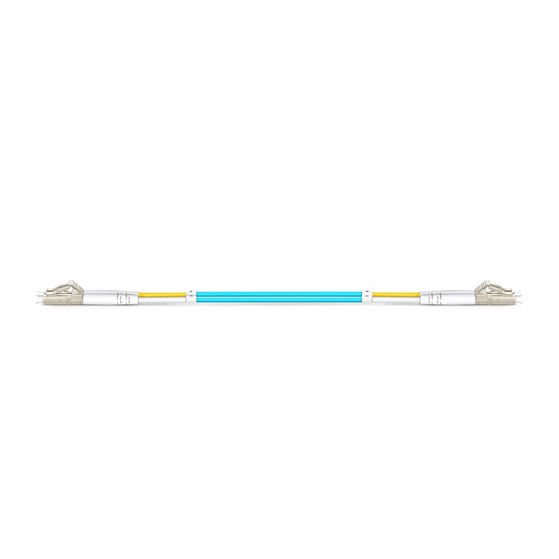 SFPS 0.3m (0.98ft) Fiber Patch Cable, 2 Fibers, LC UPC Duplex to LC UPC Duplex, Multimode (OM3), Riser (OFNR), 2.0mm, Tight-Buffered, Aqua SFPS