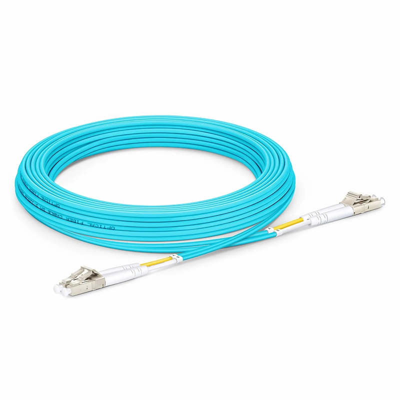 SFPS 7m (23ft) Fiber Patch Cable, 2 Fibers, LC UPC Duplex to LC UPC Duplex, Multimode (OM3), Riser (OFNR), 2.0mm, Tight-Buffered, Aqua SFPS
