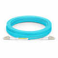 SFPS 10m (33ft) Fiber Patch Cable, 2 Fibers, LC UPC Duplex to LC UPC Duplex, Multimode (OM3), Riser (OFNR), 2.0mm, Tight-Buffered, Aqua SFPS