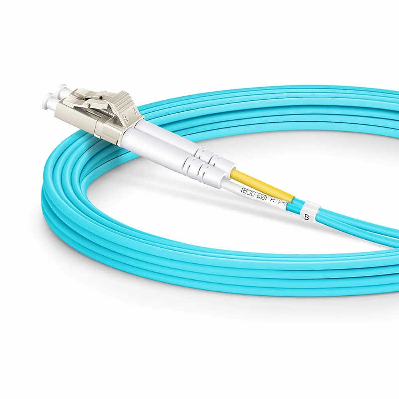 SFPS 3m (10ft) Fiber Patch Cable, 2 Fibers, LC UPC Duplex to LC UPC Duplex, Multimode (OM3), Riser (OFNR), 2.0mm, Tight-Buffered, Aqua SFPS
