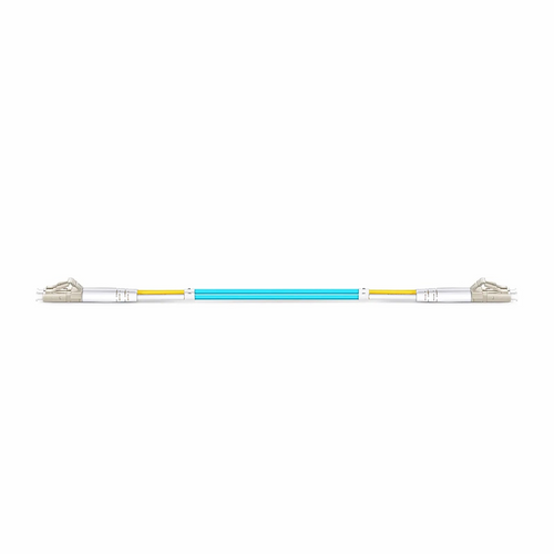 SFPS 0.2m (0.65ft) Fiber Patch Cable, 2 Fibers, LC UPC Duplex to LC UPC Duplex, Multimode (OM3), Riser (OFNR), 2.0mm, Tight-Buffered, Aqua SFPS