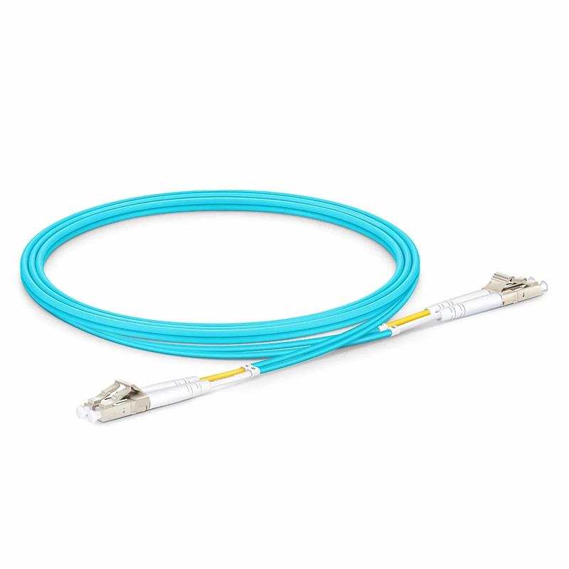 SFPS 1.5m (5ft) Fiber Patch Cable, 2 Fibers, LC UPC Duplex to LC UPC Duplex, Multimode (OM3), Riser (OFNR), 2.0mm, Tight-Buffered, Aqua SFPS