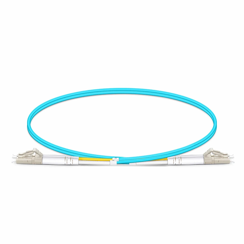 SFPS 0.5m (1.6ft) Fiber Patch Cable, 2 Fibers, LC UPC Duplex to LC UPC Duplex, Multimode (OM3), Riser (OFNR), 2.0mm, Tight-Buffered, Aqua SFPS