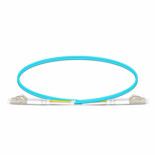 SFPS 0.5m (1.6ft) Fiber Patch Cable, 2 Fibers, LC UPC Duplex to LC UPC Duplex, Multimode (OM3), Riser (OFNR), 2.0mm, Tight-Buffered, Aqua SFPS