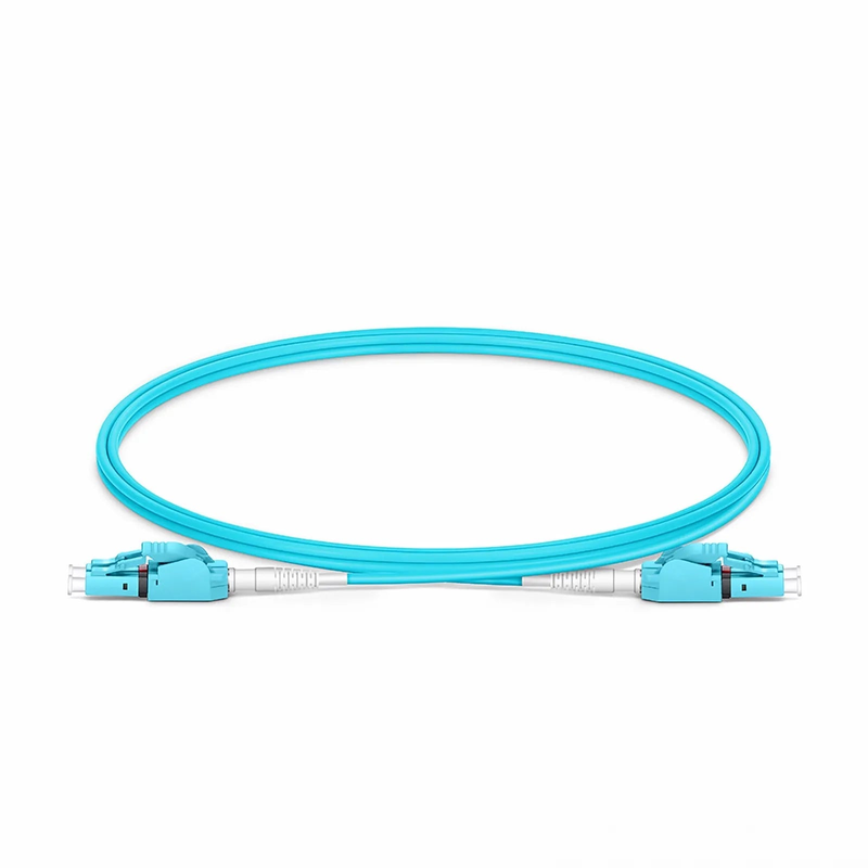 SFPS 1m (3ft) Fiber Patch Cable, 2 Fibers, LC UPC Duplex to LC UPC Duplex Switchable Clip Uniboot, Multimode (OM4), Riser (OFNR), 2.0mm, Aqua SFPS