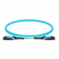 SFPS 1m (3ft) Fiber Patch Cable, 2 Fibers, LC UPC Duplex to LC UPC Duplex Flat Clip with Push-Pull Boot Uniboot, Multimode (OM4), Riser (OFNR), 2.0mm, Aqua SFPS