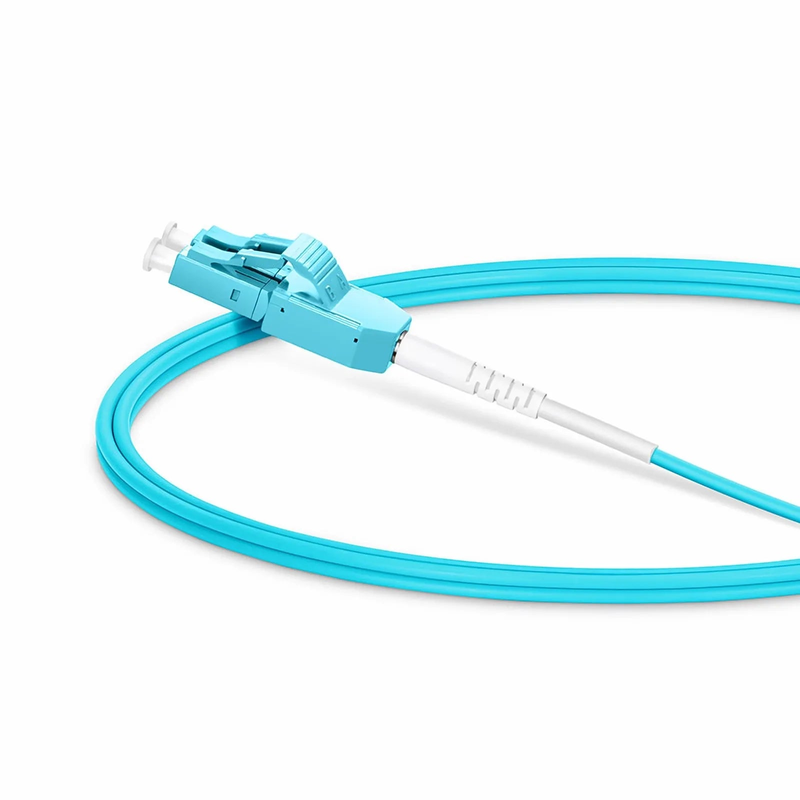 SFPS 1m (3ft) Fiber Patch Cable, 2 Fibers, LC UPC Duplex to LC UPC Duplex Standard Clip Uniboot, Multimode (OM4), Riser (OFNR), 2.0mm, Aqua
