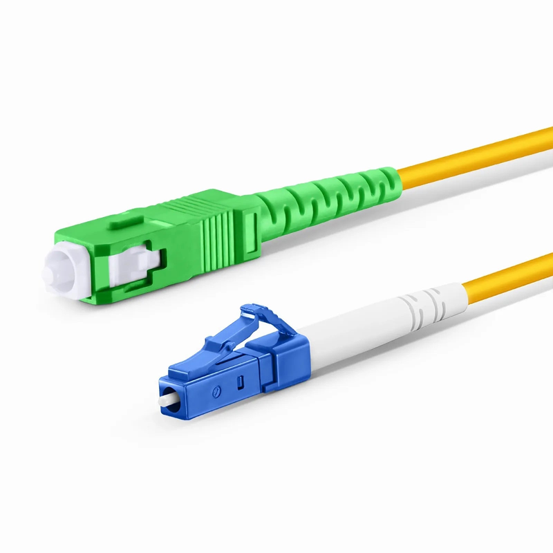 SFPS 3m (10ft) Fiber Patch Cable, 1 Fiber, LC UPC Simplex to SC APC Simplex, Single Mode (OS2), Riser (OFNR), 2.0mm, Tight-Buffered, Yellow