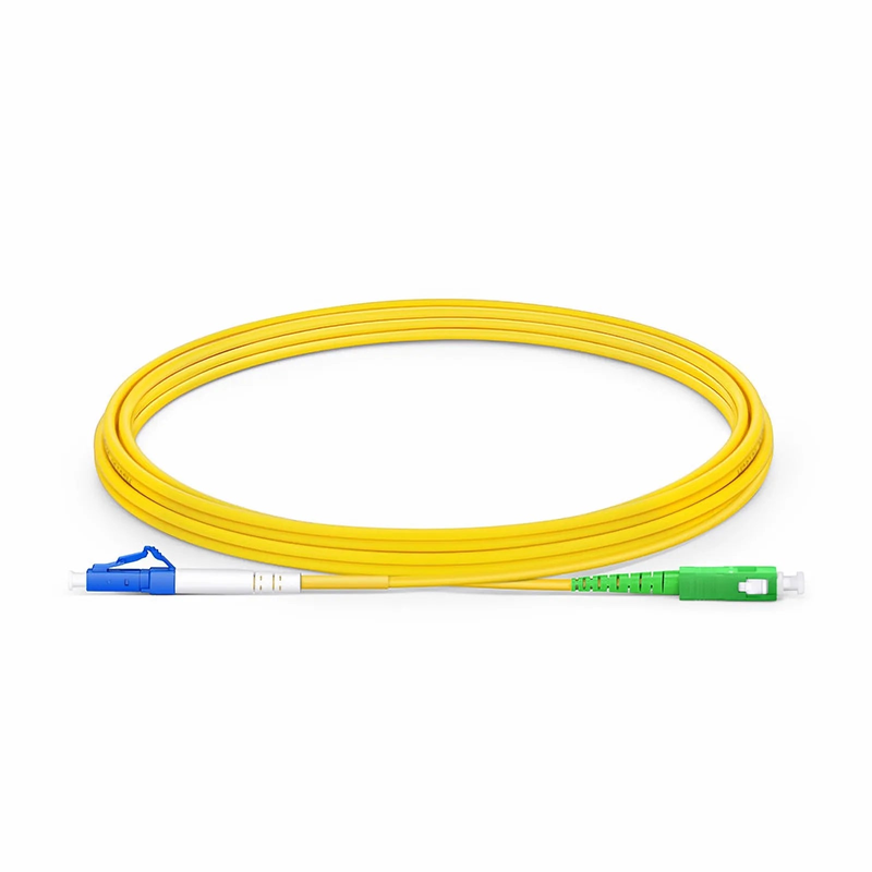 SFPS 5m (16ft) Fiber Patch Cable, 1 Fiber, LC UPC Simplex to SC APC Simplex, Single Mode (OS2), Riser (OFNR), 2.0mm, Tight-Buffered, Yellow