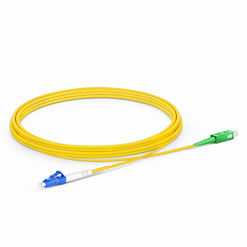 SFPS 5m (16ft) Fiber Patch Cable, 1 Fiber, LC UPC Simplex to SC APC Simplex, Single Mode (OS2), Riser (OFNR), 2.0mm, Tight-Buffered, Yellow
