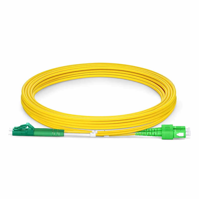 SFPS 3m (10ft) Fiber Patch Cable, 2 Fibers, LC APC Duplex to SC APC Duplex, Single Mode (OS2), Riser (OFNR), 2.0mm, Tight-Buffered, Yellow SFPS