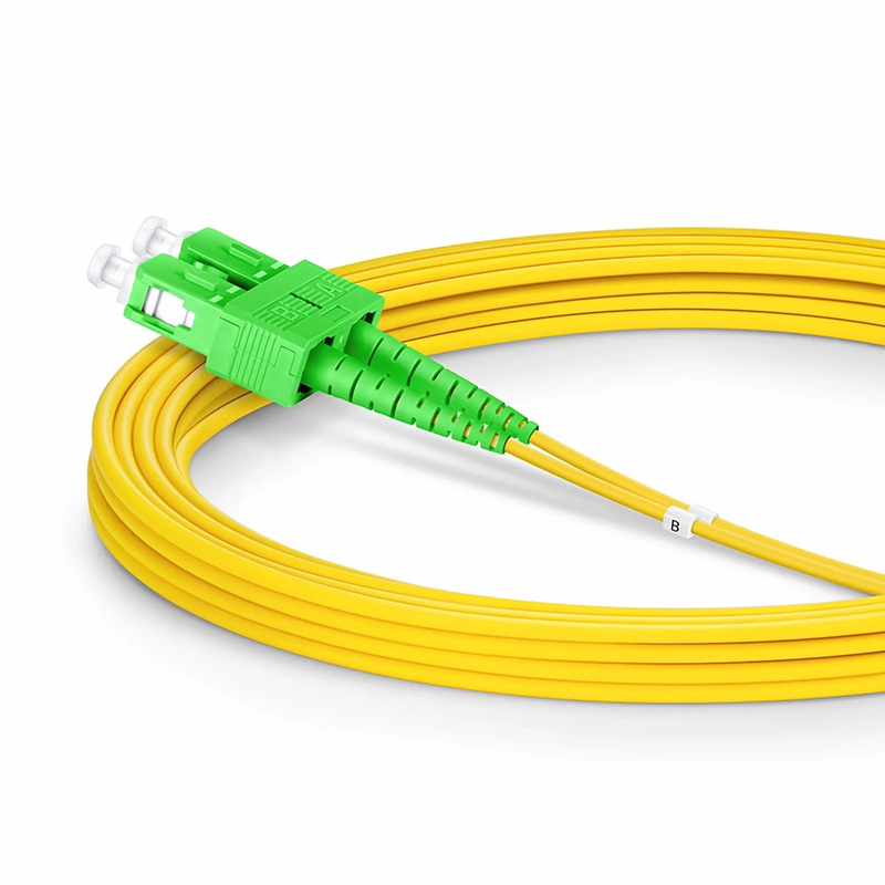 SFPS 3m (10ft) Fiber Patch Cable, 2 Fibers, LC APC Duplex to SC APC Duplex, Single Mode (OS2), Riser (OFNR), 2.0mm, Tight-Buffered, Yellow SFPS