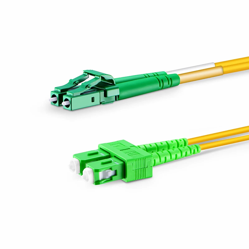 SFPS 3m (10ft) Fiber Patch Cable, 2 Fibers, LC APC Duplex to SC APC Duplex, Single Mode (OS2), Riser (OFNR), 2.0mm, Tight-Buffered, Yellow SFPS