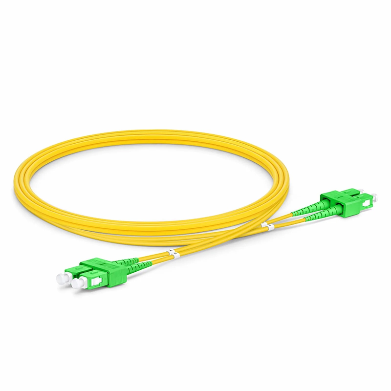 SFPS 1m (3ft) Fiber Patch Cable, 2 Fibers, SC APC Duplex to SC APC Duplex, Single Mode (OS2), Riser (OFNR), 2.0mm, Tight-Buffered, Yellow SFPS