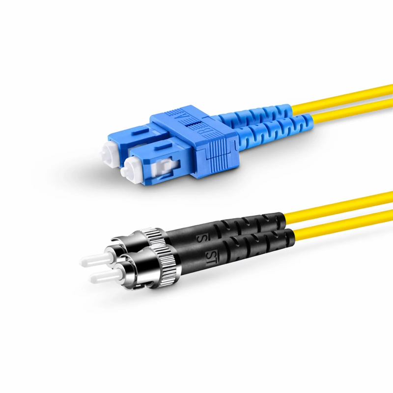 SFPS 1m (3ft) Fiber Patch Cable, 2 Fibers, SC UPC Duplex to ST UPC, Single Mode (OS2), Riser (OFNR), 2.0mm, Tight-Buffered, Yellow SFPS