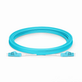 SFPS 5m (16ft) Fiber Patch Cable, 2 Fibers, LC UPC Duplex to LC UPC Duplex Standard Clip Uniboot, Multimode (OM3), Riser (OFNR), 2.0mm, Aqua SFPS