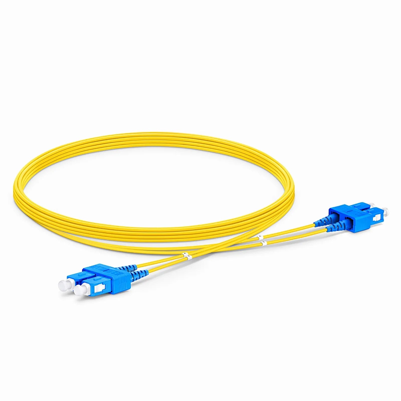 SFPS 5m (16ft) Fiber Patch Cable, 2 Fibers, SC UPC Duplex to SC UPC Duplex, Single Mode (OS2), Riser (OFNR), 1.2mm, Tight-Buffered, Yellow SFPS