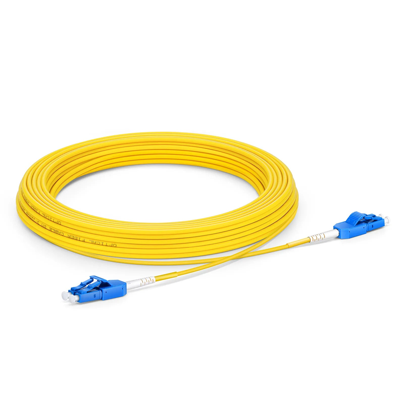 SFPS 15m (49ft) Fiber Patch Cable, 2 Fibers, LC UPC Duplex to LC UPC Duplex Standard Clip Uniboot, Single Mode (OS2), Riser (OFNR), 2.0mm, Yellow SFPS