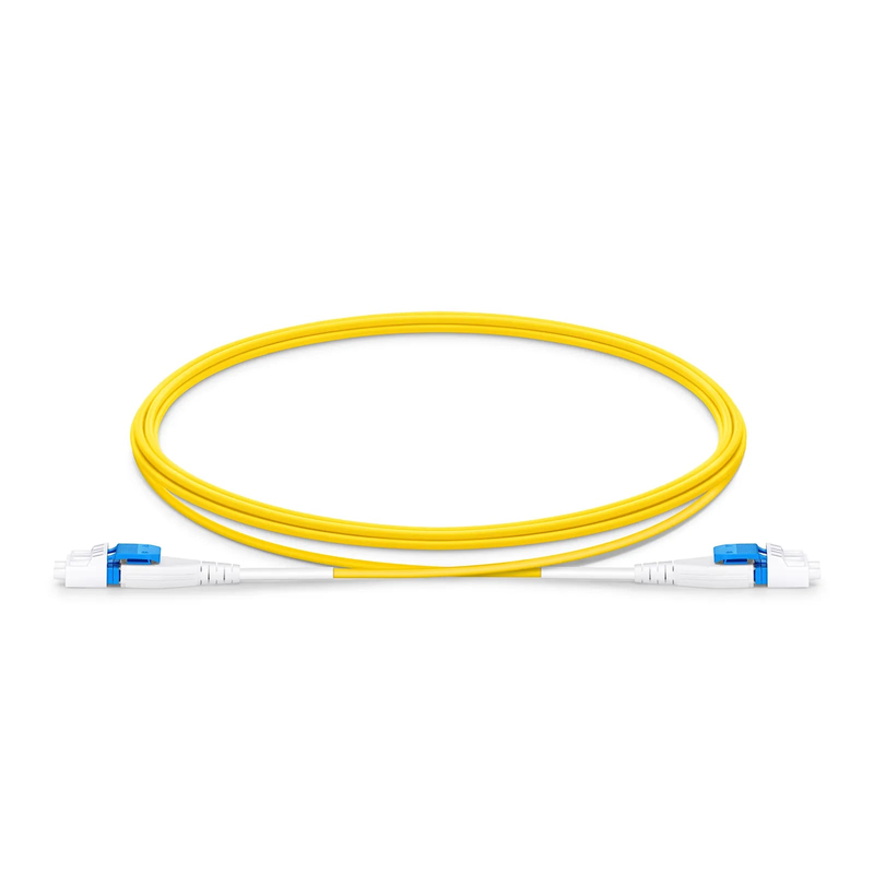SFPS 2m (7ft) Fiber Patch Cable, 2 Fibers, LC UPC Duplex to LC UPC Duplex Flat Clip Uniboot, Single Mode (OS2), Riser (OFNR), 1.6mm, Yellow SFPS