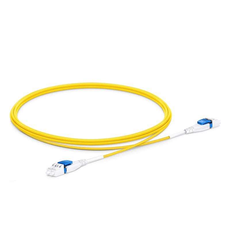 SFPS 2m (7ft) Fiber Patch Cable, 2 Fibers, LC UPC Duplex to LC UPC Duplex Flat Clip Uniboot, Single Mode (OS2), Riser (OFNR), 1.6mm, Yellow SFPS