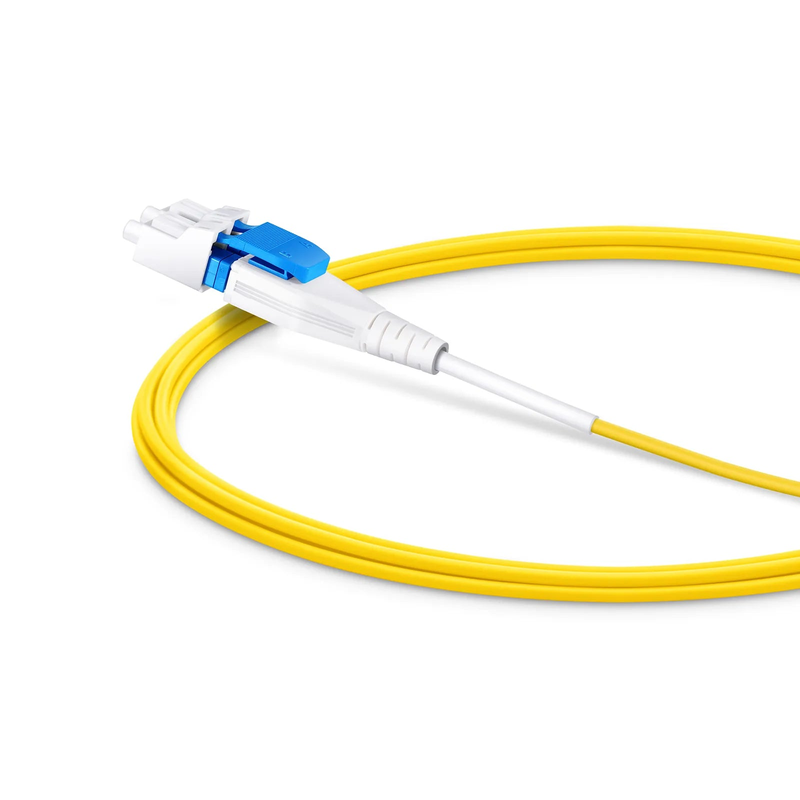 SFPS 2m (7ft) Fiber Patch Cable, 2 Fibers, LC UPC Duplex to LC UPC Duplex Flat Clip Uniboot, Single Mode (OS2), Riser (OFNR), 1.6mm, Yellow SFPS