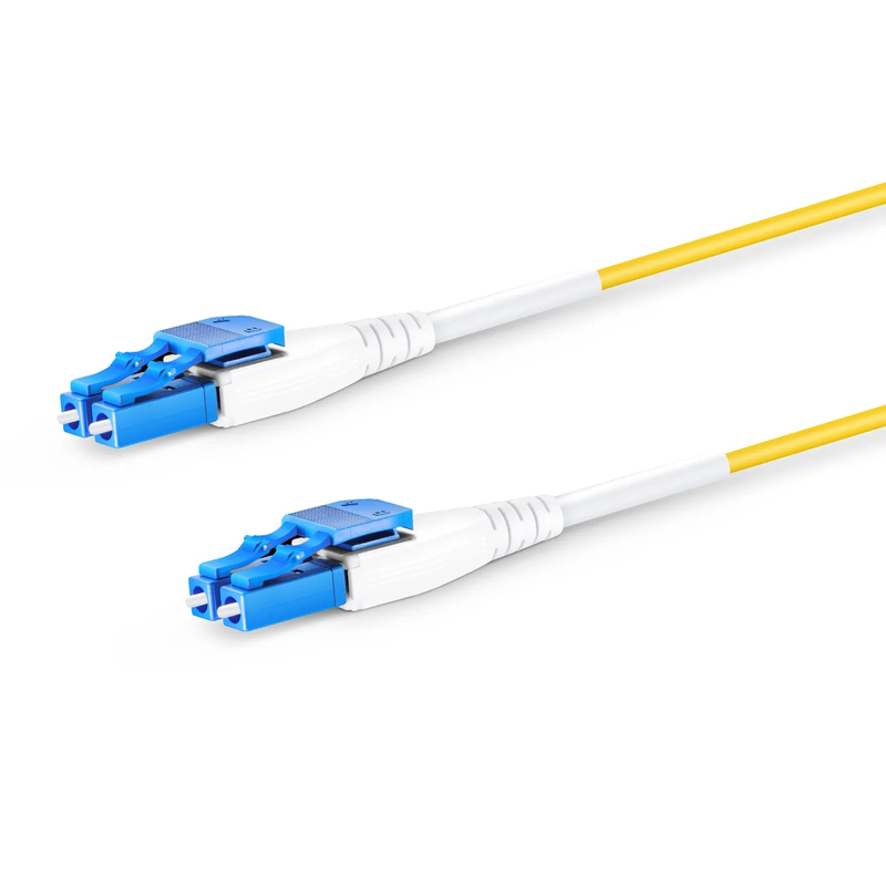 SFPS 2m (7ft) Fiber Patch Cable, 2 Fibers, LC UPC Duplex to LC UPC Duplex Flat Clip Uniboot, Single Mode (OS2), Riser (OFNR), 1.6mm, Yellow SFPS