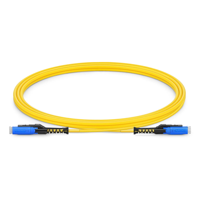 SFPS 2m (7ft) Fiber Patch Cable, 2 Fibers, MDC UPC Duplex to MDC UPC Duplex Uniboot, Single Mode (OS2), Riser (OFNR), 2.0mm, Yellow, for 100/400/800G Network Connection SFPS