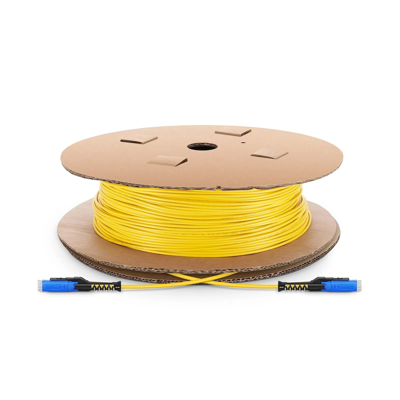 SFPS 100m (328ft) Fiber Patch Cable, 2 Fibers, MDC UPC Duplex to MDC UPC Duplex Uniboot, Single Mode (OS2), Riser (OFNR), 2.0mm, Yellow, for 100/400/800G Network Connection SFPS