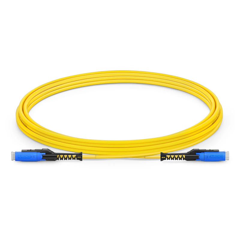 SFPS 3m (10ft) Fiber Patch Cable, 2 Fibers, MDC UPC Duplex to MDC UPC Duplex Uniboot, Single Mode (OS2), Riser (OFNR), 2.0mm, Yellow, for 100/400/800G Network Connection SFPS