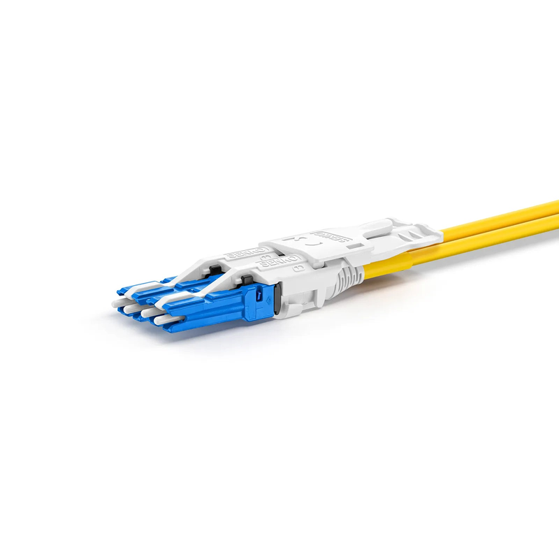 SFPS 1m (3ft) Fiber Patch Cable, 4 Fibers, 2 x CSA UPC Duplex to 2 x LC UPC Duplex Flat Clip Uniboot, Single Mode (OS2), Riser (OFNR), 2.0mm, Yellow, for 200/400/800G Network Connection SFPS