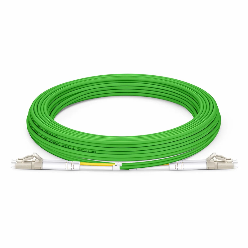 SFPS 5m (16ft) Fiber Patch Cable, 2 Fibers, LC UPC Duplex to LC UPC Duplex, Multimode (OM5), Riser (OFNR), 2.0mm, Tight-Buffered, Lime Green SFPS