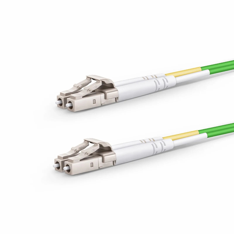 SFPS 5m (16ft) Fiber Patch Cable, 2 Fibers, LC UPC Duplex to LC UPC Duplex, Multimode (OM5), Riser (OFNR), 2.0mm, Tight-Buffered, Lime Green SFPS