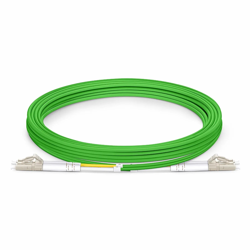 SFPS 3m (10ft) Fiber Patch Cable, 2 Fibers, LC UPC Duplex to LC UPC Duplex, Multimode (OM5), Riser (OFNR), 2.0mm, Tight-Buffered, Lime Green SFPS