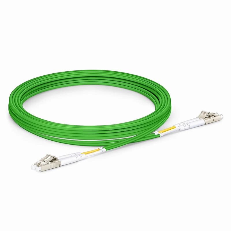 SFPS 3m (10ft) Fiber Patch Cable, 2 Fibers, LC UPC Duplex to LC UPC Duplex, Multimode (OM5), Riser (OFNR), 2.0mm, Tight-Buffered, Lime Green SFPS