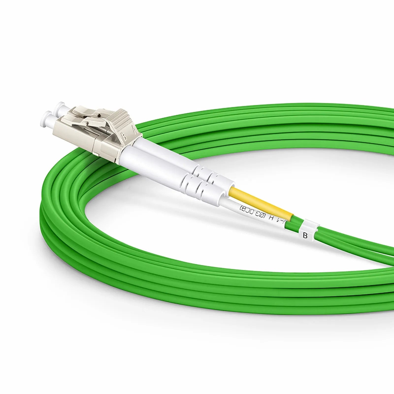 SFPS 3m (10ft) Fiber Patch Cable, 2 Fibers, LC UPC Duplex to LC UPC Duplex, Multimode (OM5), Riser (OFNR), 2.0mm, Tight-Buffered, Lime Green SFPS
