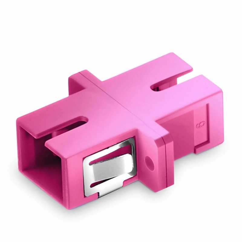 SFPS SC/UPC to SC/UPC Simplex OM4 Multimode Plastic Fiber Optic Adapter/Coupler with Flange, Violet SFPS