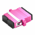 SFPS SC/UPC to SC/UPC Duplex OM4 Multimode Plastic Fiber Optic Adapter/Coupler with Flange, Violet SFPS