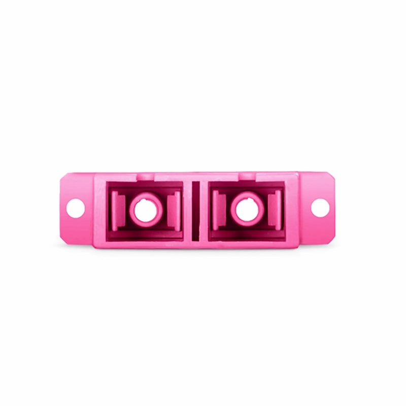 SFPS SC/UPC to SC/UPC Duplex OM4 Multimode Plastic Fiber Optic Adapter/Coupler with Flange, Violet SFPS
